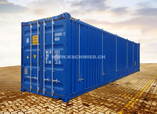 40 Foot High Cube HARD TOP sea container, STEEL FLOOR, new / one-way