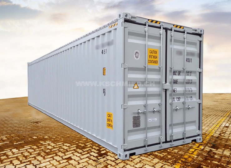 40' High Cube OPEN TOP Seecontainer, STAHLFUSSBODEN, NEU/neuwertig K